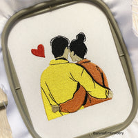 Couple in love Machine embroidery designs, Love embroidery designs, Valentines embroidery designs for machine, Romantic embroidery designs, Instant download