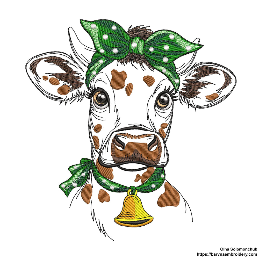 Cow Machine embroidery designs, Cow embroidery files, Instant download