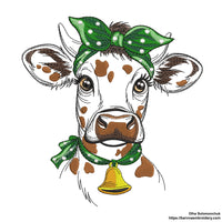 Cow Machine embroidery designs, Cow embroidery files, Instant download