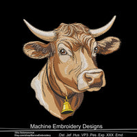 Cow Machine embroidery designs, Cow embroidery files, Instant download