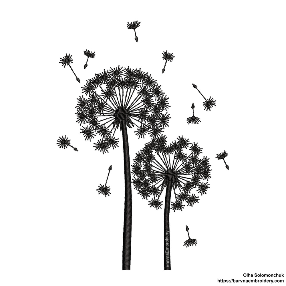 Dandelions Machine embroidery designs.