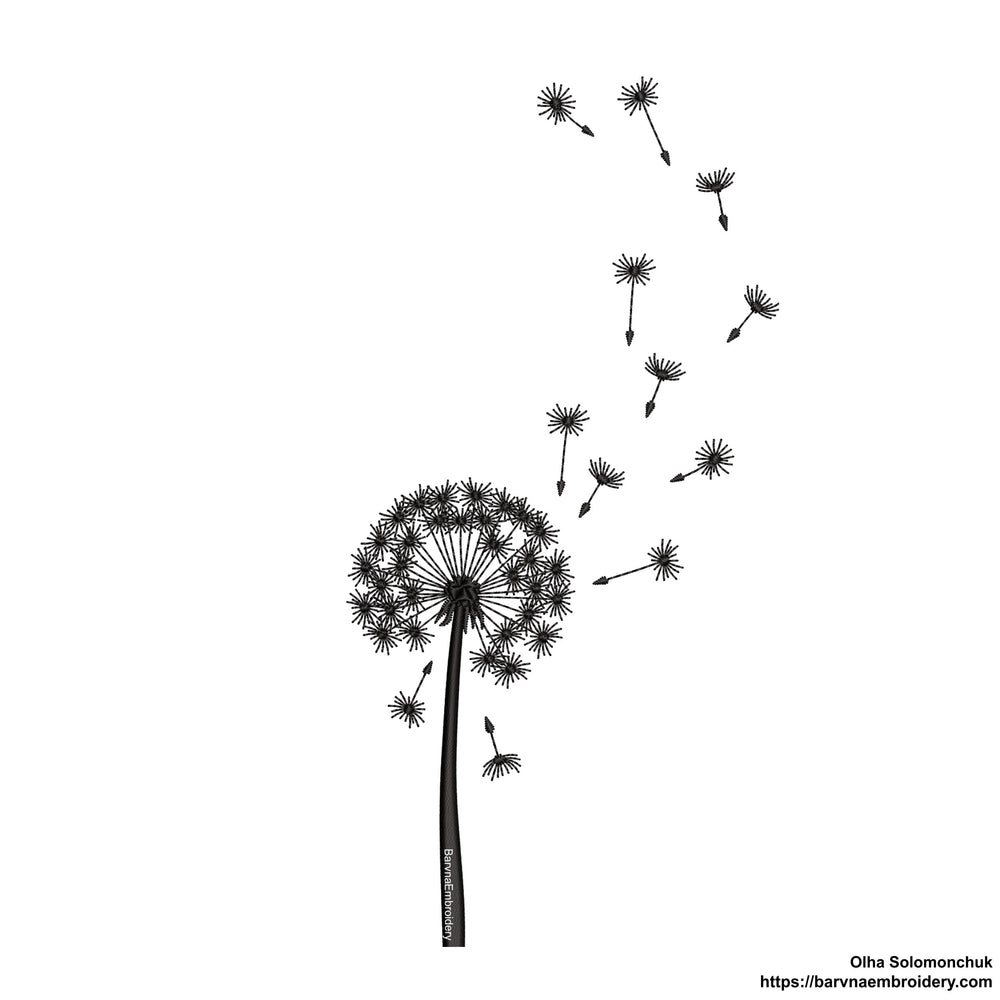 Dandelion Machine embroidery designs, Flowers embroidery files, Instant download