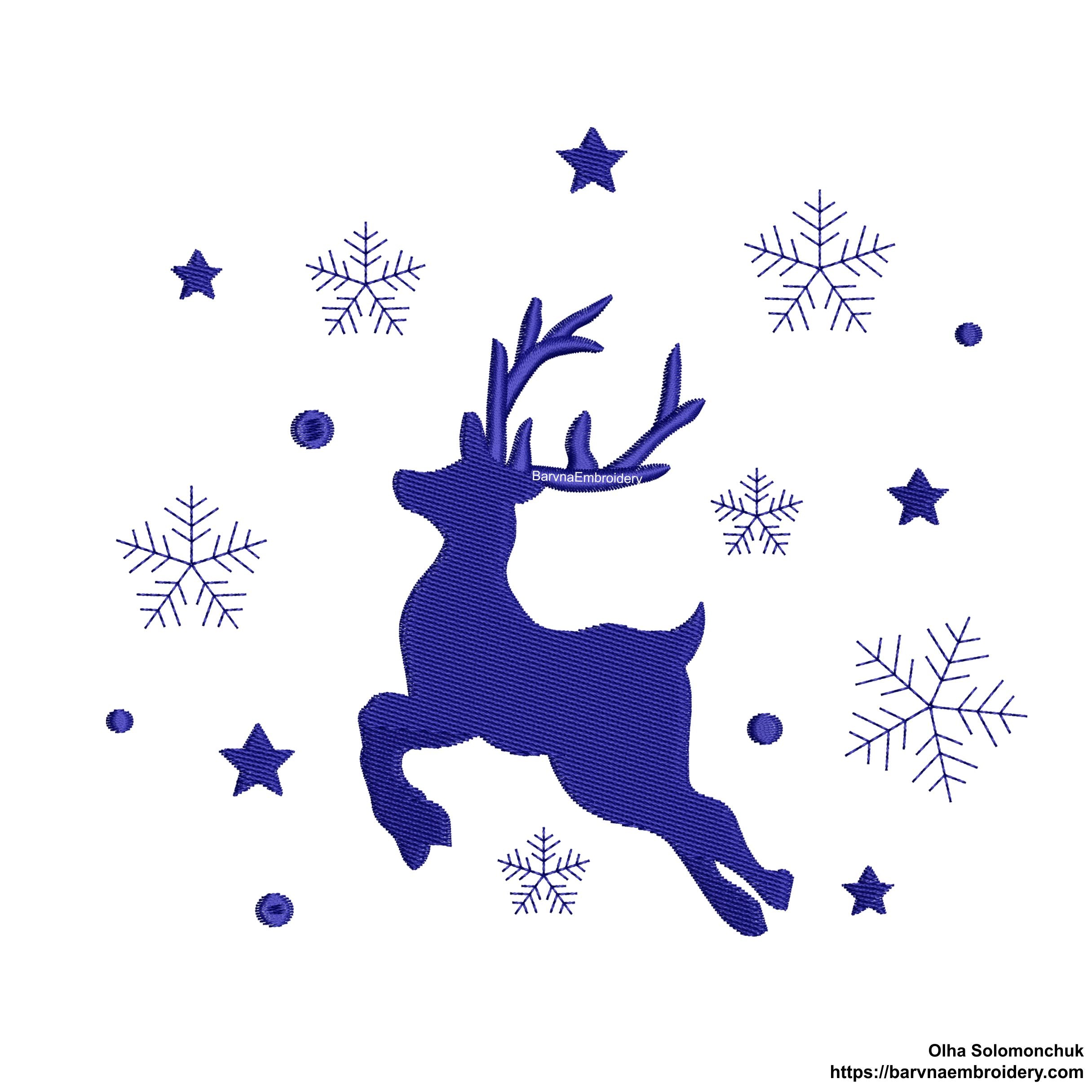 Deer Embroidery designs for machine, Christmas embroidery designs, Digital download