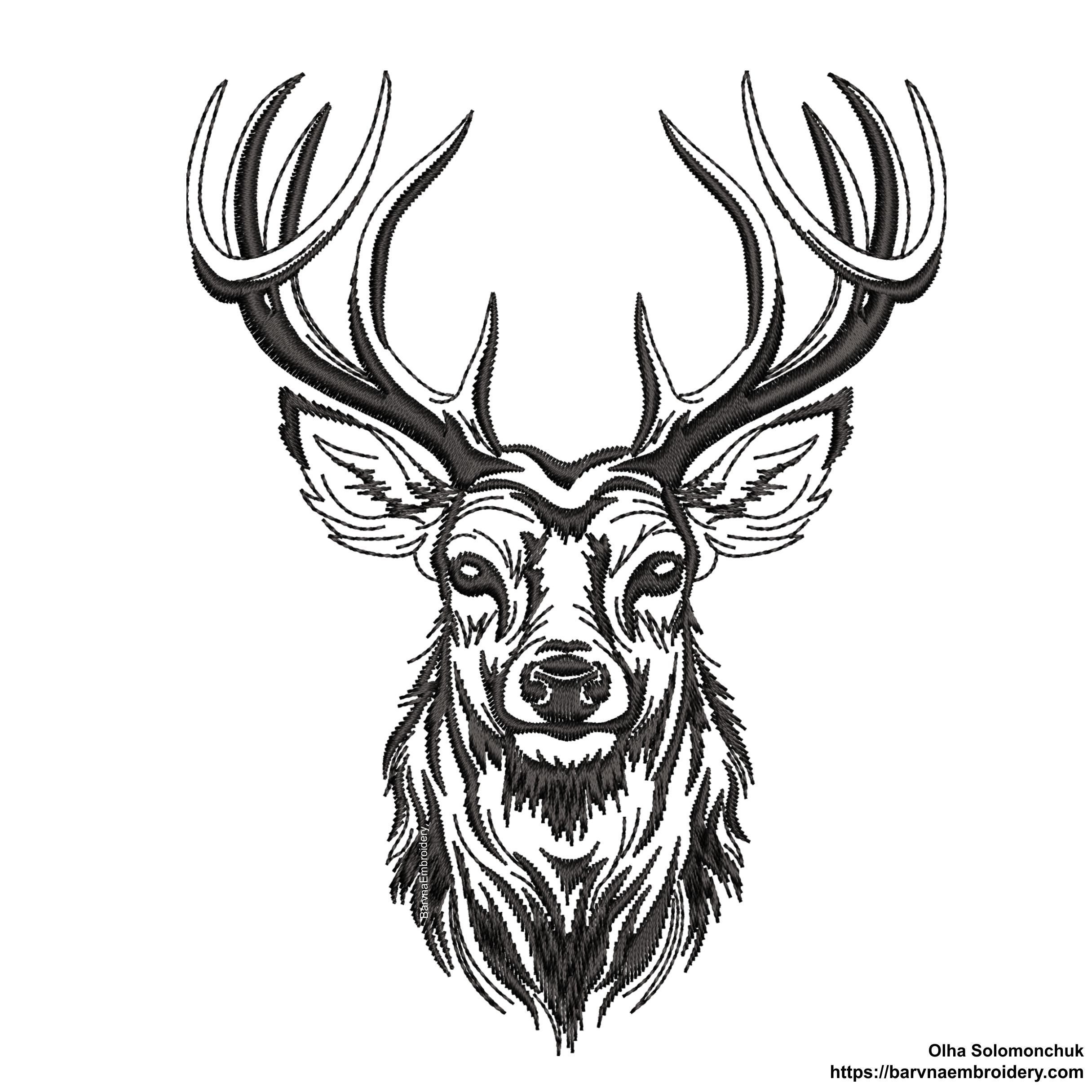Deer embroidery designs for machine. Animal embroidery designs.