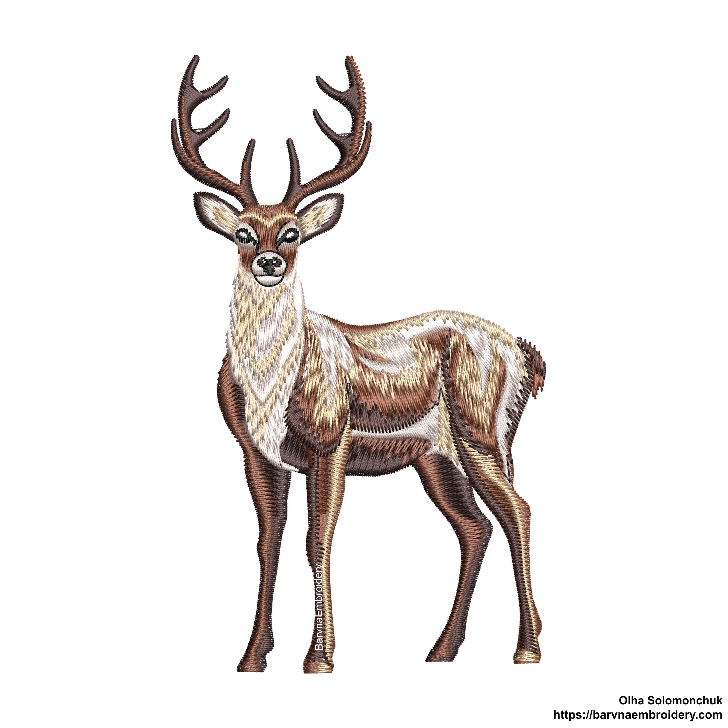 Deer embroidery designs. Animal embroidery designs.