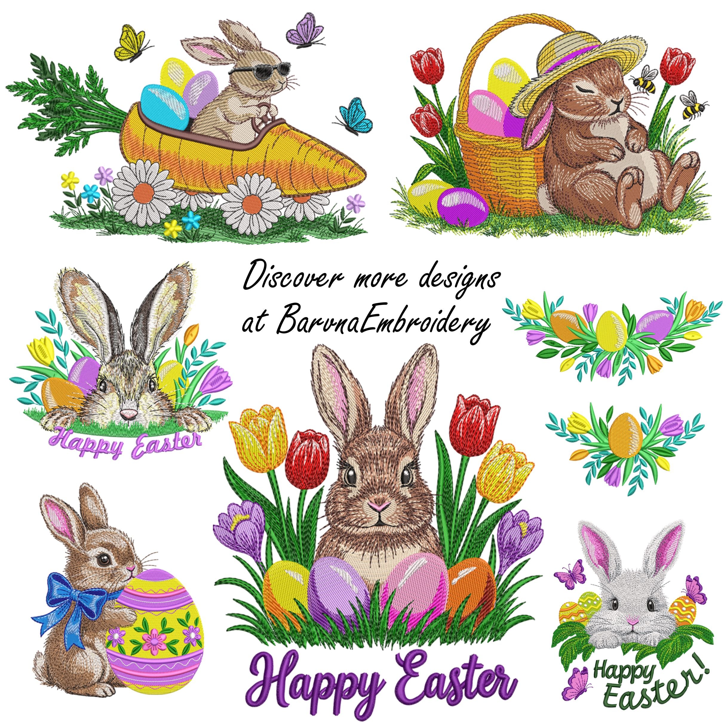 Easter Bunny Embroidery Design