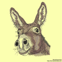 Donkey embroidery designs for machine. Animals embroidery designs.
