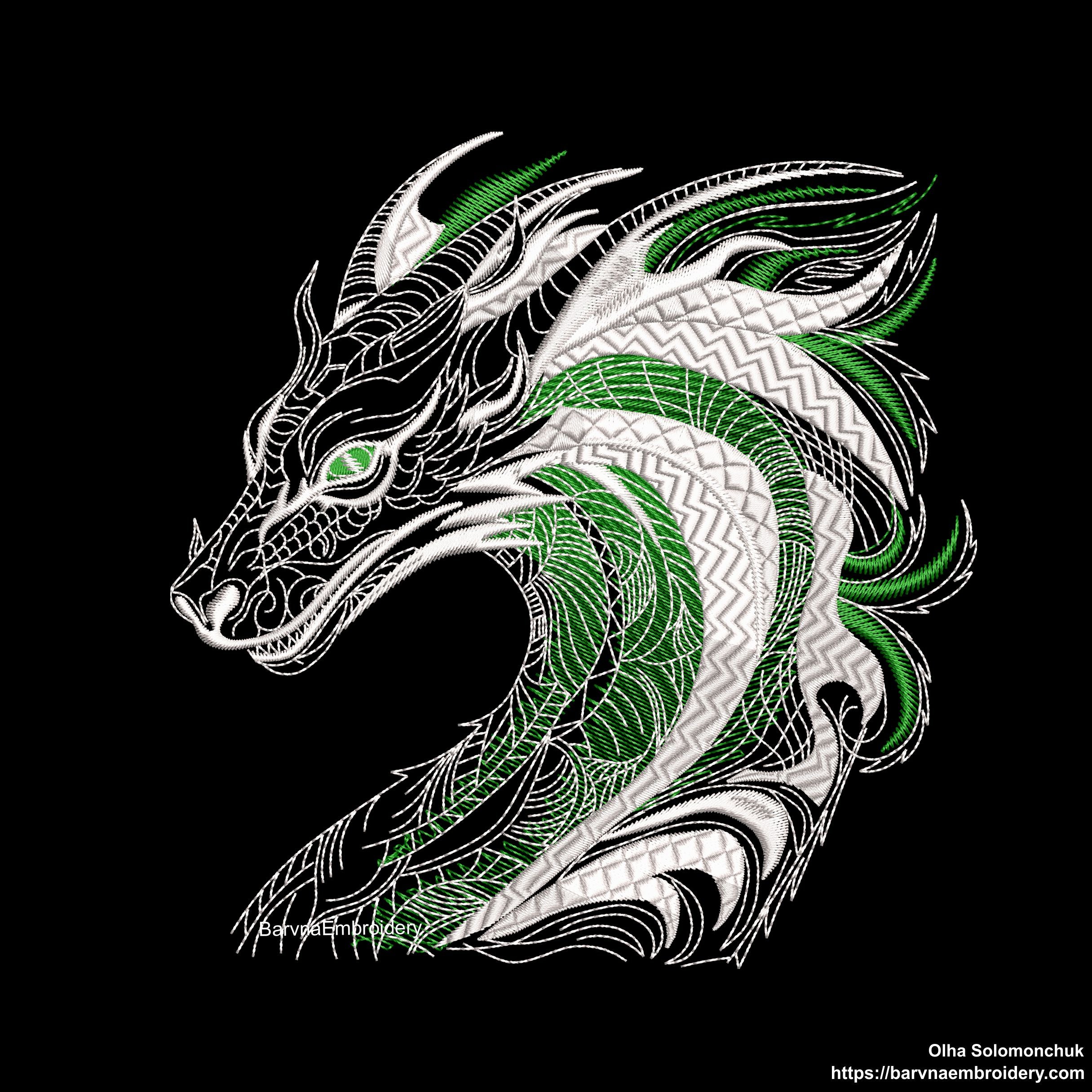 Dragon Embroidery Design for Machine, Instant download 