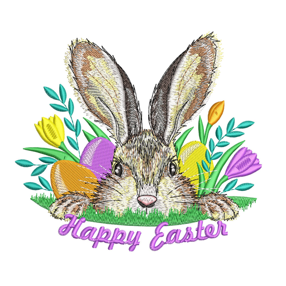 Easter Bunny Embroidery Design, Embroidery Files for Machine, Spring Pattern (Instant Download)