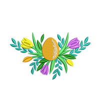 Decorative Easter eggs machine embroidery file for small towel accents and spring fabric projects