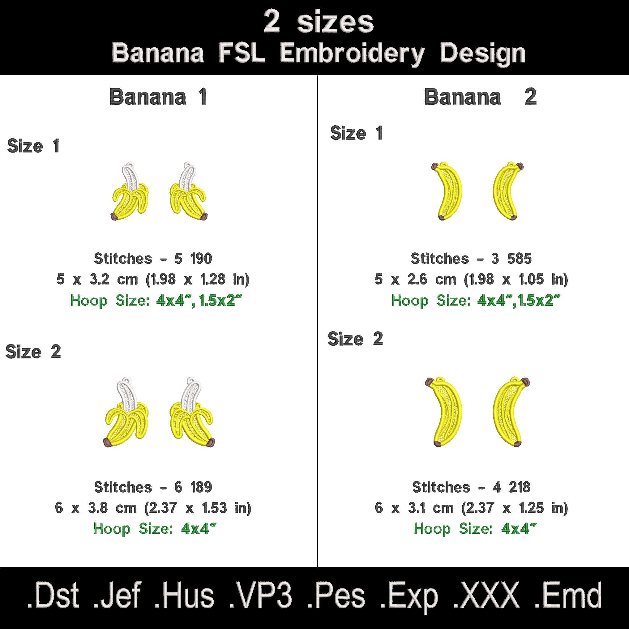 Banana FSL Embroidery Design