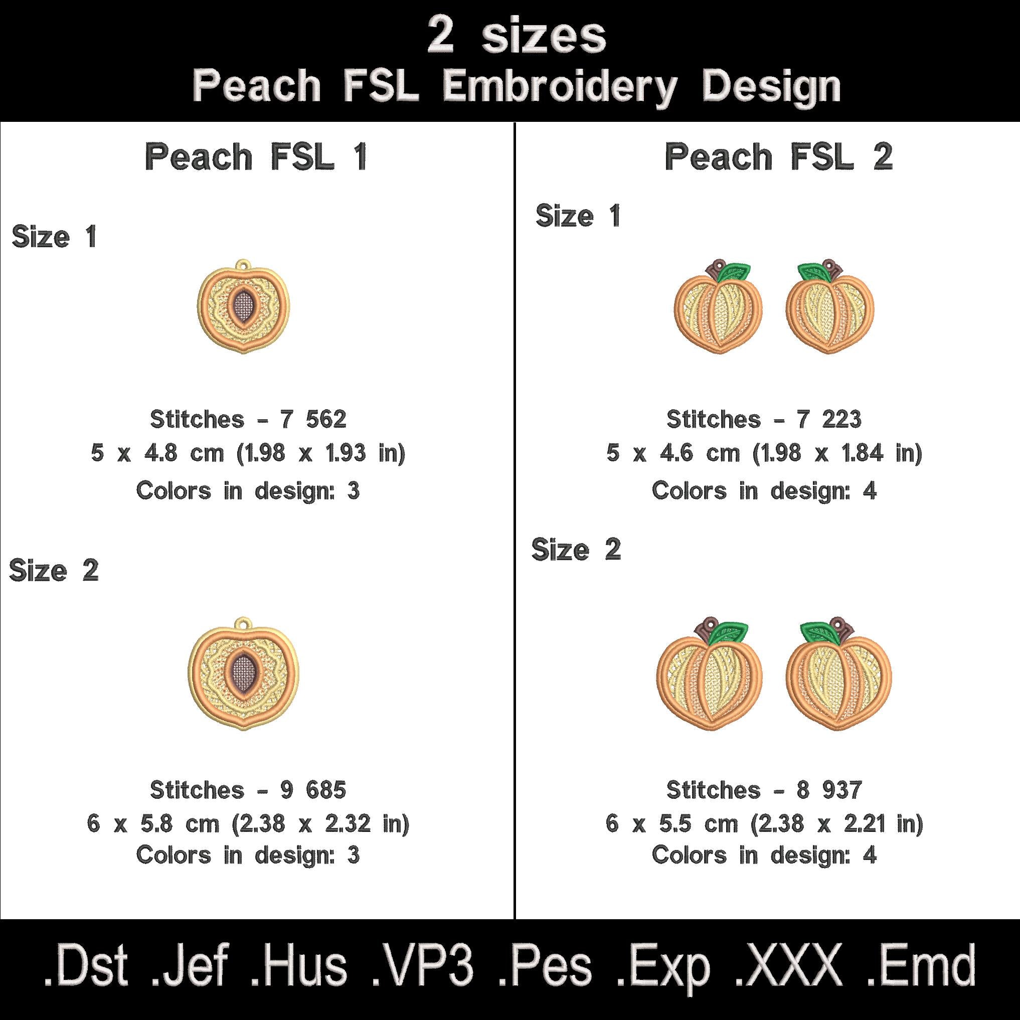Peach FSL Embroidery Design