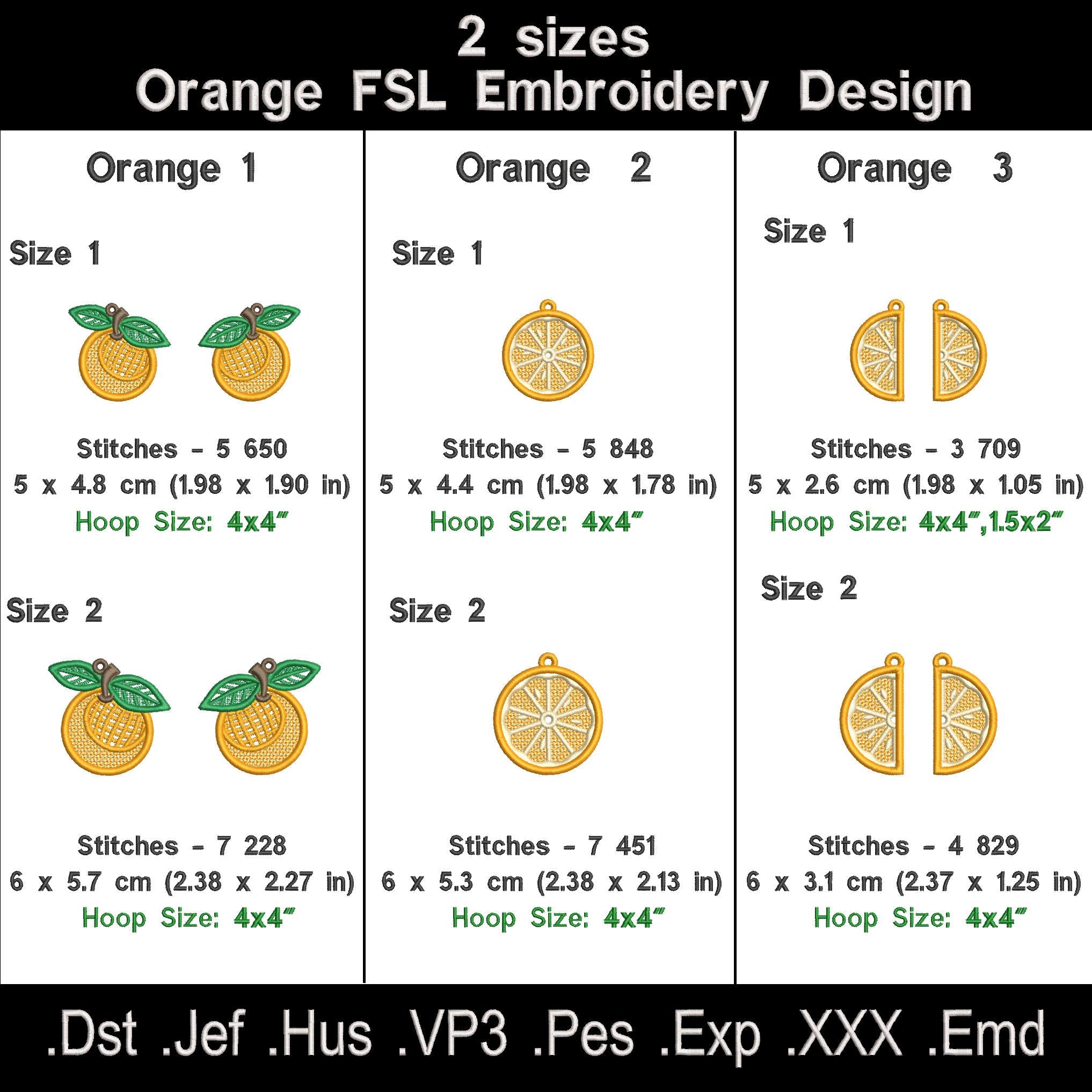 Orange FSL Embroidery Design