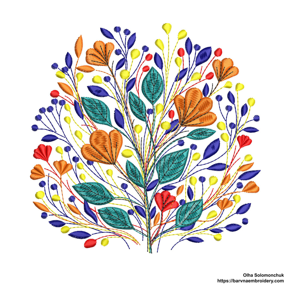 Plant embroidery designs, floral embroidery designs for machine, Instant download
