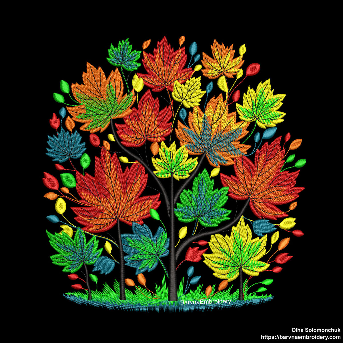 Fall embroidery designs. Autumn leaves embroidery designs for machine ...