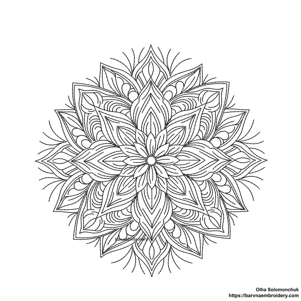 Flower Mandala Machine embroidery designs, Instant download