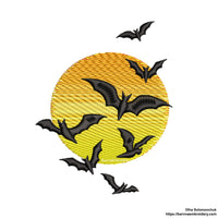 Halloween flying bats Embroidery designs