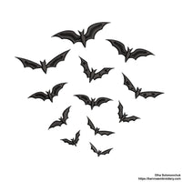 Halloween flying bats embroidery designs