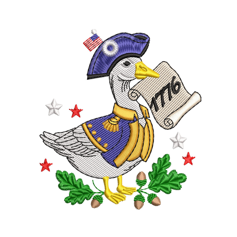 Patriotic Goose Embroidery Design Digital Download – USA 250 Machine File