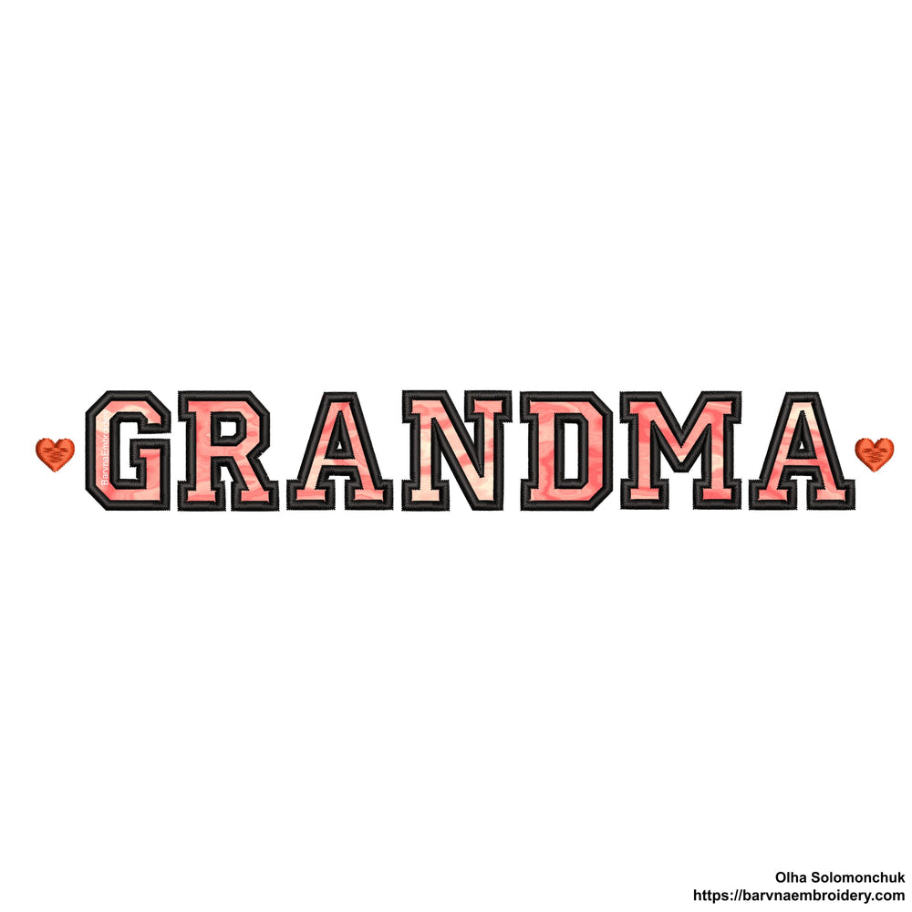 GRANDMA Applique Machine embroidery designs, Mothers day embroidery for machine, Instant download