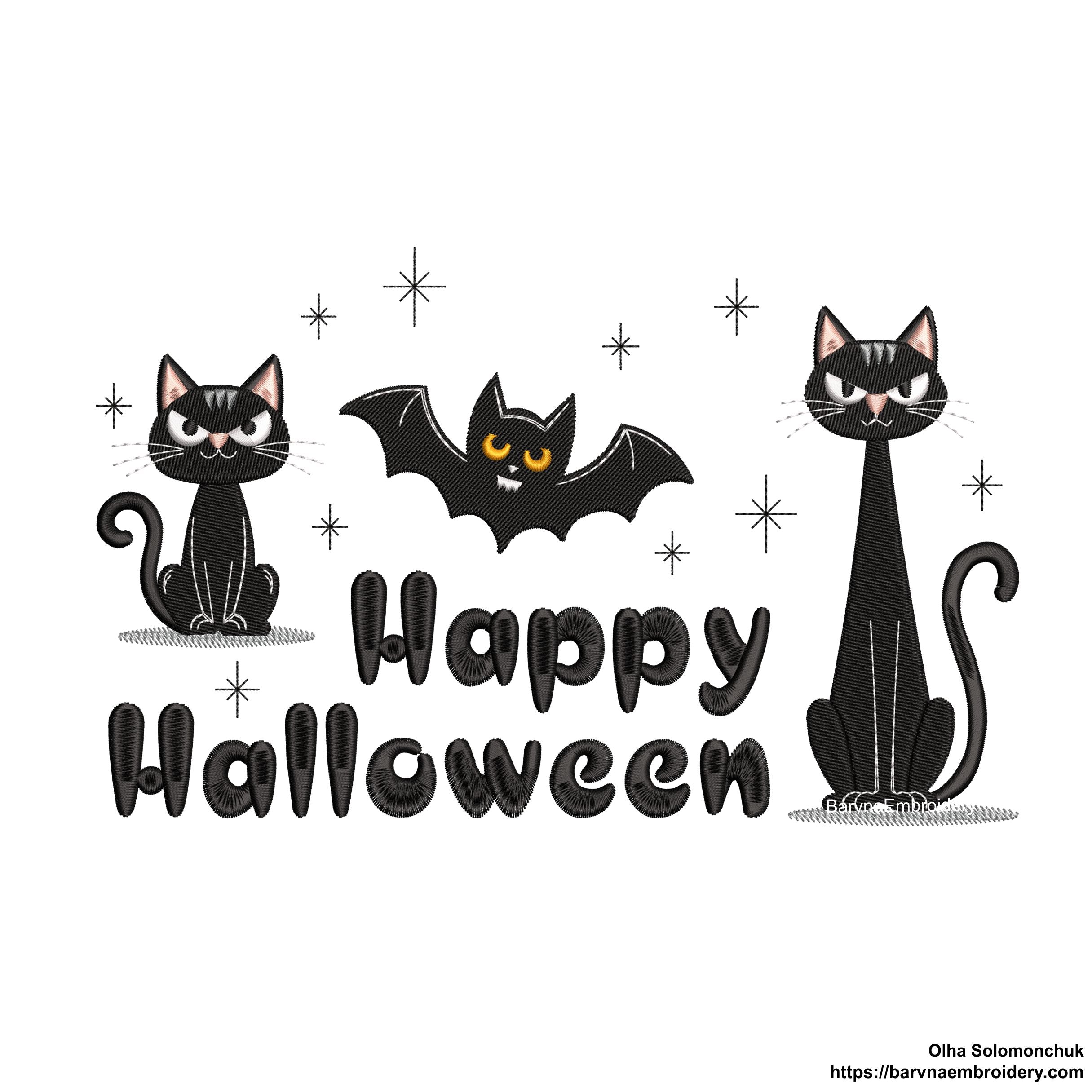 Halloween machine embroidery design with festive elements – perfect for spooky seasonal sewing projects.