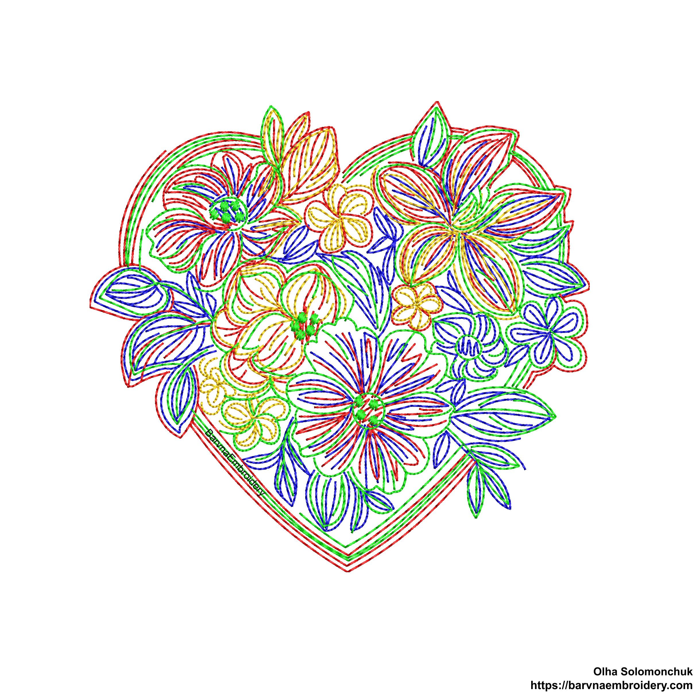 Flower Heart Machine embroidery designs, Love embroidery designs for machine, Valentines embroidery design, Instant download