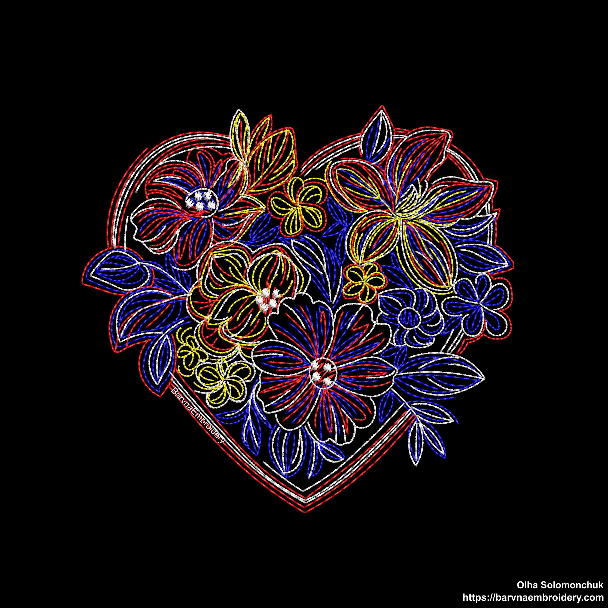 Flower Heart Machine embroidery designs, Love embroidery designs for machine, Valentines embroidery design, Instant download