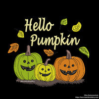 Pumpkin Embroidery designs for machine, Hello Pumpkin, Fall embroidery files, Digital download