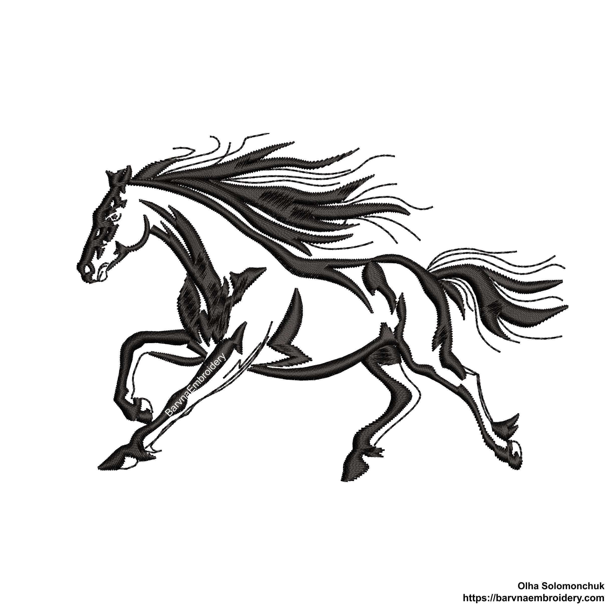 6 horse Embroidery designs for Machine.