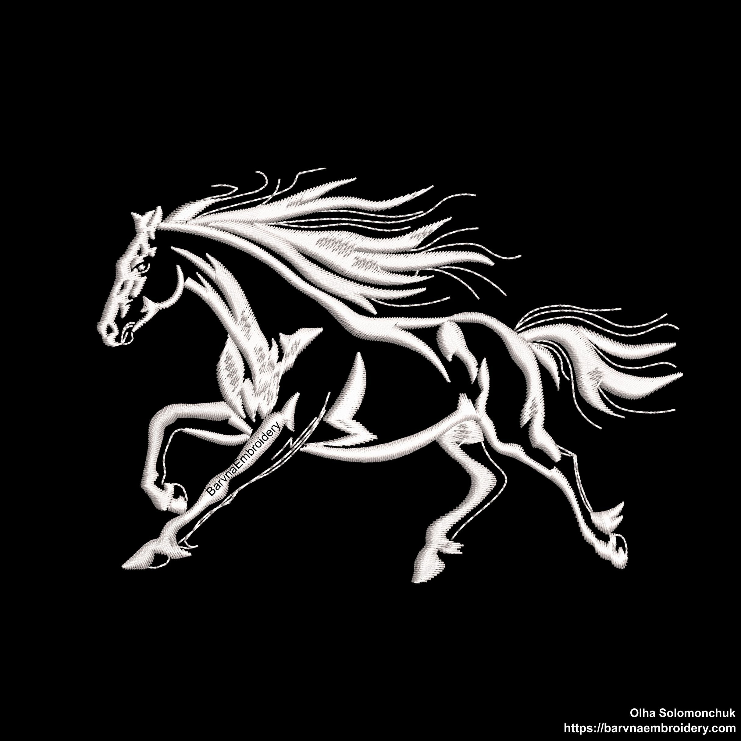 A running horse Machine embroidery designs.