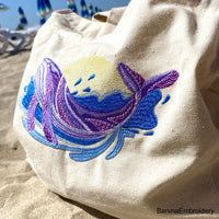 Whale Machine embroidery designs for machine, Ocean embroidery, Summer embroidery files, Digital download