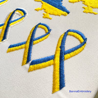 Ukraine Machine embroidery designs, Awareness ribbon embroidery design, instant download.