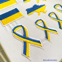 Ukraine Machine embroidery designs, Patch Awareness ribbon embroidery design, instant download.