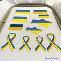 Ukraine Machine embroidery designs, Awareness ribbon embroidery design, instant download.