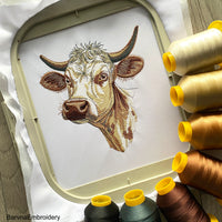 Cow Machine embroidery designs, Cow embroidery files, Instant download