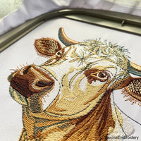 Cow Machine embroidery designs, Cow embroidery files, Instant download