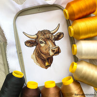 Cow Machine embroidery designs, Cow embroidery files, Instant download