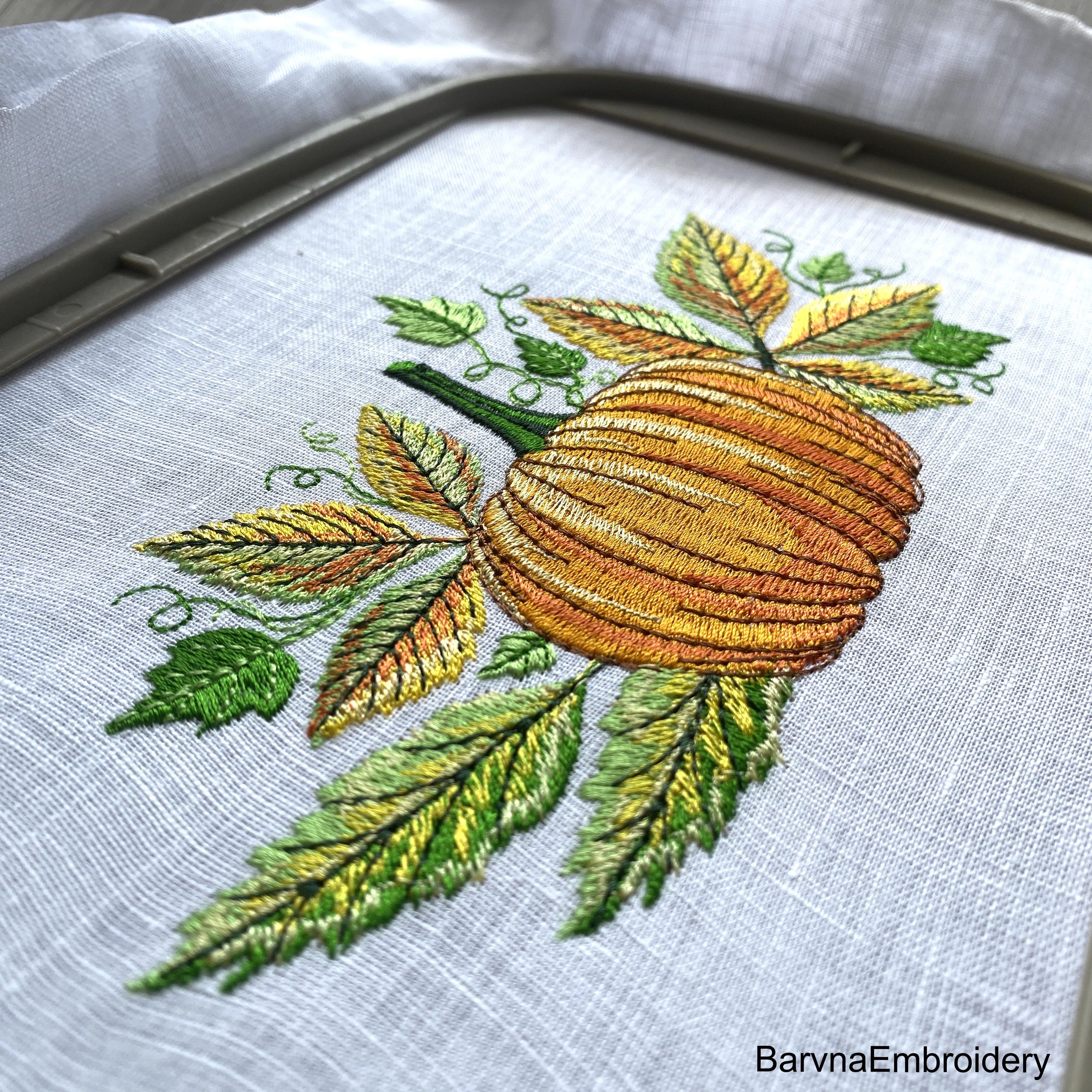 Autumn pumpkin embroidery designs.