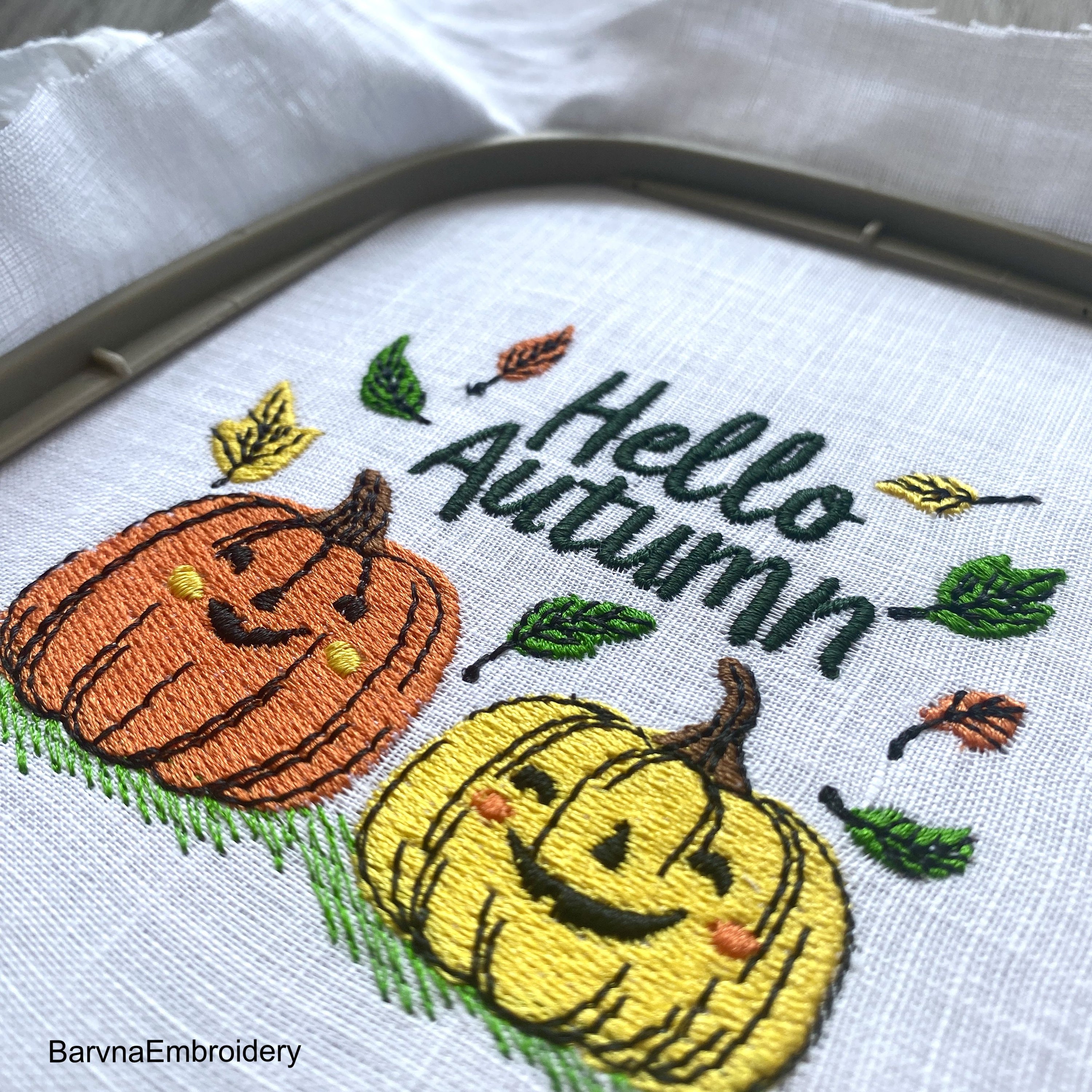 Pumpkin Embroidery designs for machine, Hello Autumn, Fall embroidery files, Digital download