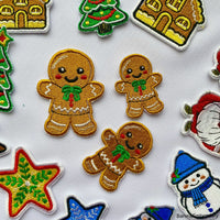 Festive Gingerbread Man Machine Embroidery Design for Christmas.