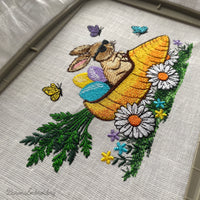 Easter bunny embroidery bundle with eight spring holiday machine embroidery designs
