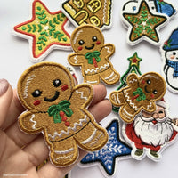 Festive Gingerbread Man Machine Embroidery Design for Christmas.