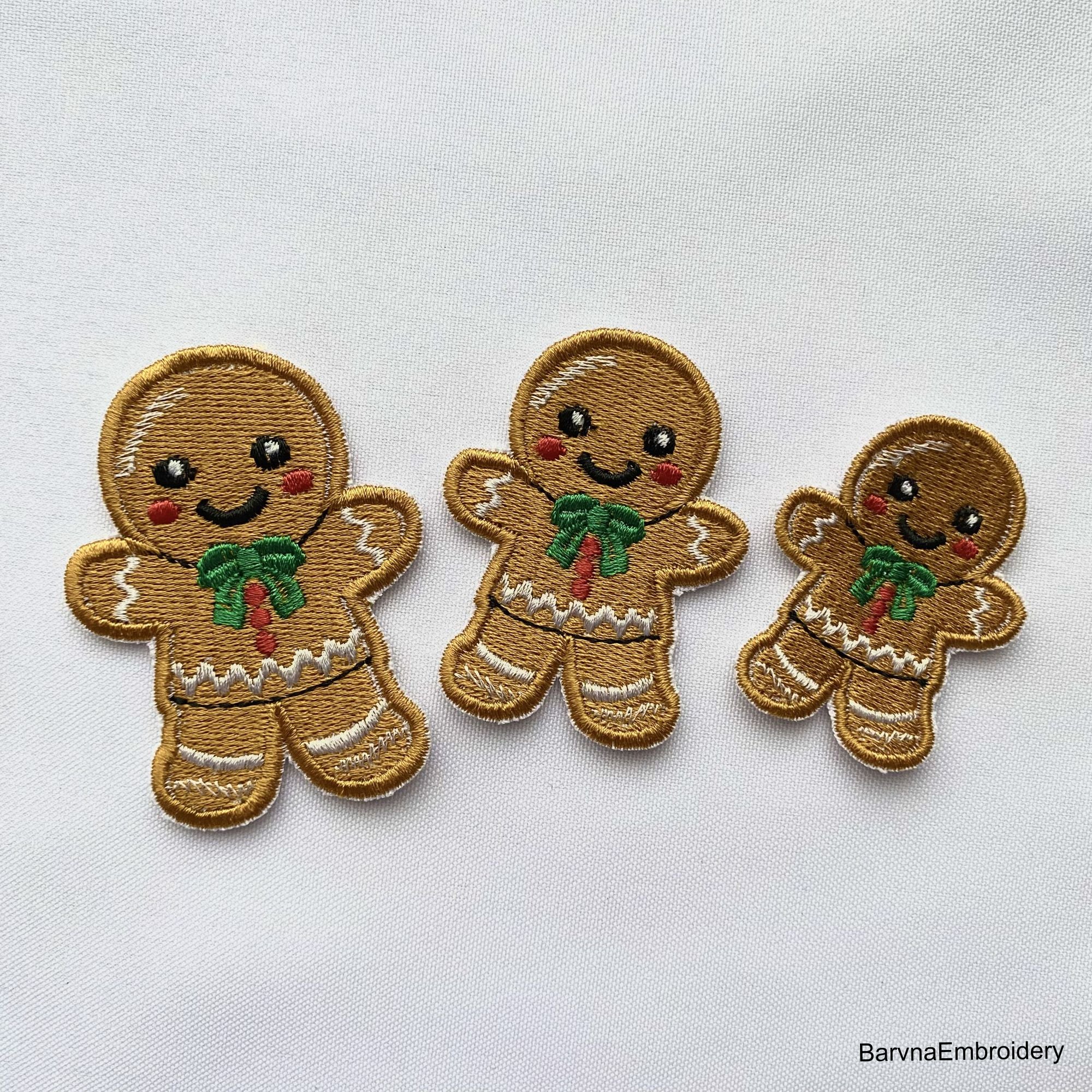 Festive Gingerbread Man Machine Embroidery Design for Christmas.