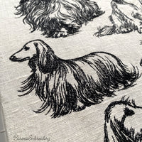Long haired dachshund line art machine embroidery design in single color digital file for instant download.