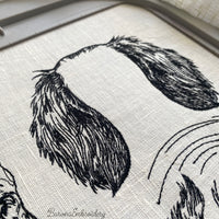 Long haired dachshund ears minimalist embroidery design file.