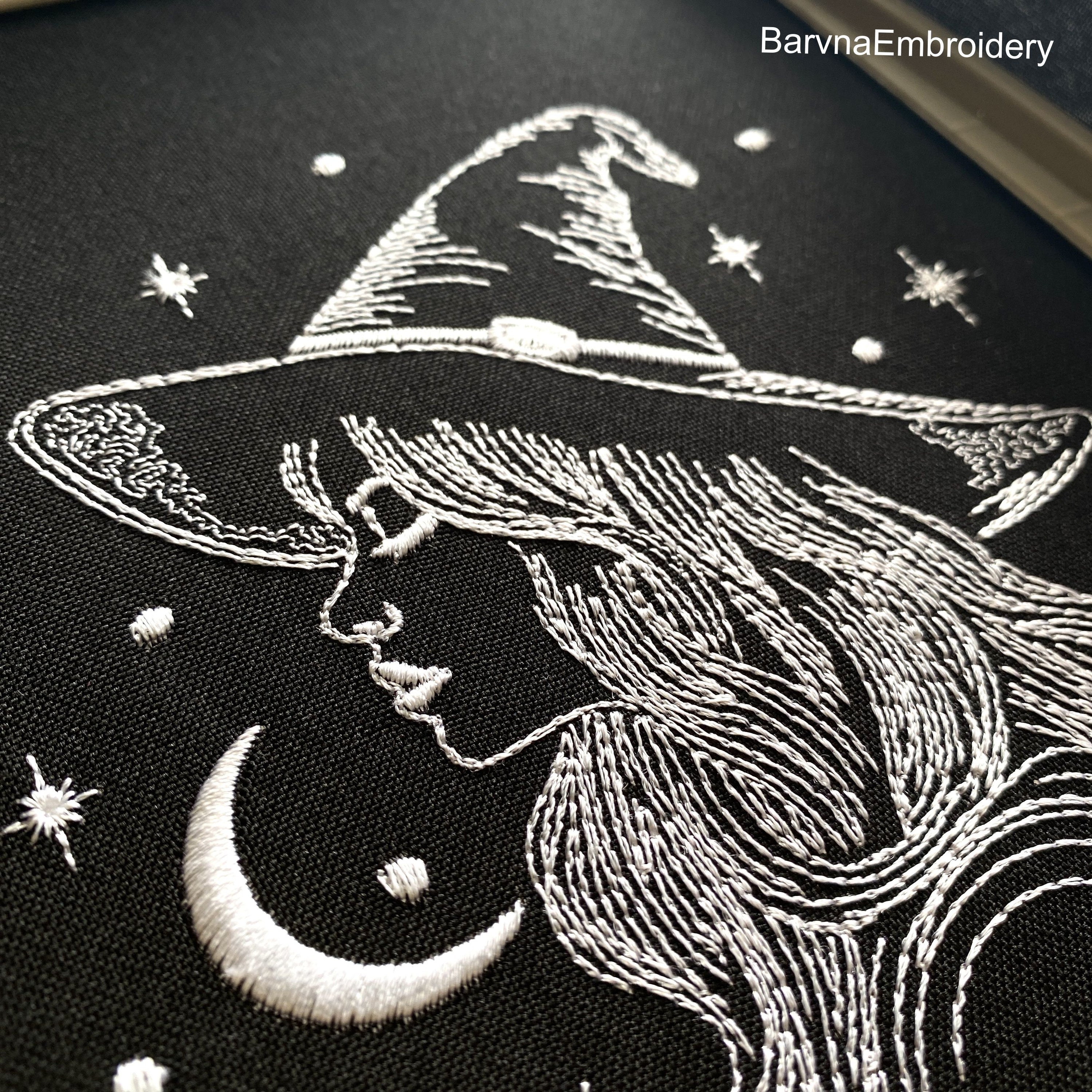 Witch Machine embroidery design, Helloween embroidery files, Digital download