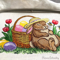 Easter bunny embroidery bundle with eight spring holiday machine embroidery designs