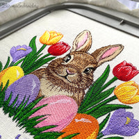 Easter bunny embroidery bundle with eight spring holiday machine embroidery designs