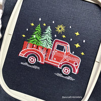 Christmas Truck Machine embroidery designs, Christmas embroidery design