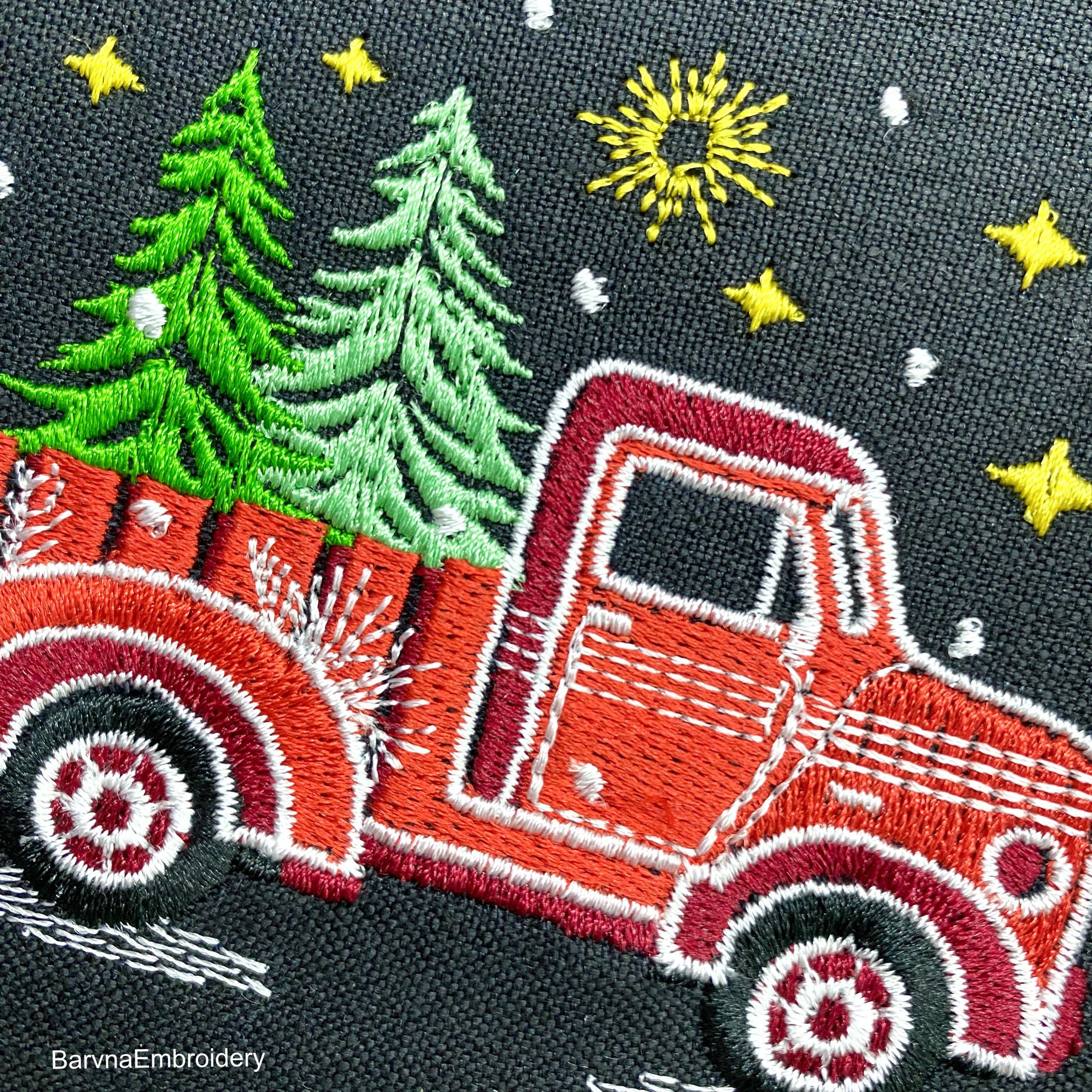 Christmas Truck Machine embroidery designs, Christmas embroidery design